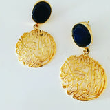 Project rich earrings, black and gold